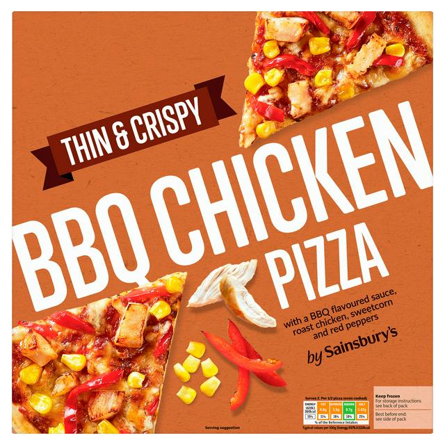 Sainsburys Sainsbury's Thin BBQ Chicken Pizza