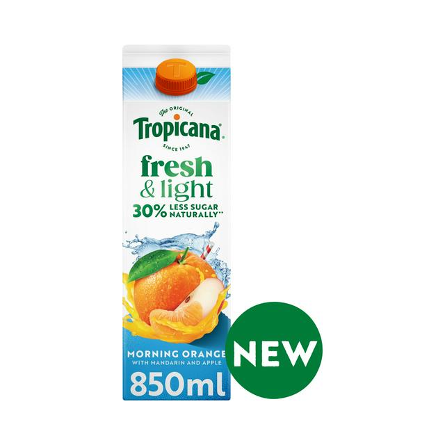 Tropicana Fresh Light Morning Orange Juice Blend Drink 850ml