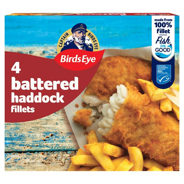 Birds Eye battered haddock fish fillets