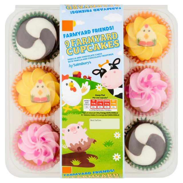 Sainsburys Farmyard Cupcakes x9 477g