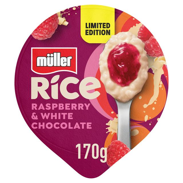 Müller Rice 170g Raspberry & White Chocolate Dessert, Limited Edition - gallery image 1