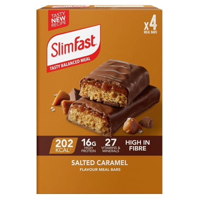 SlimFast Meal Replacement Bars Salted Caramel 4x60g