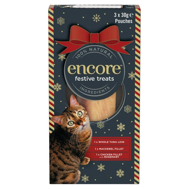 Encore 3 x 30g Festive Cat Treat Pouches - gallery image 1