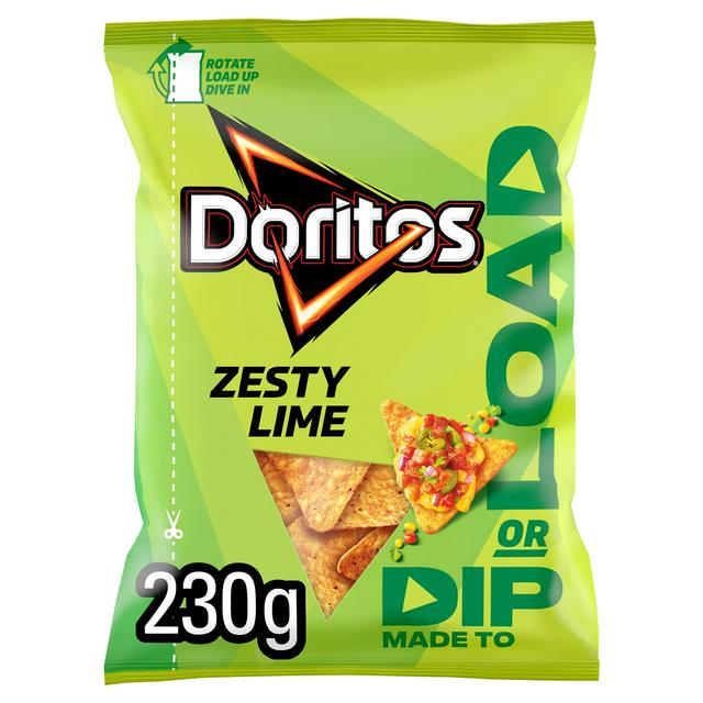 Doritos Dip or Load Zesty Lime Tortilla Chips Sharing Crisps 230g - gallery image 1