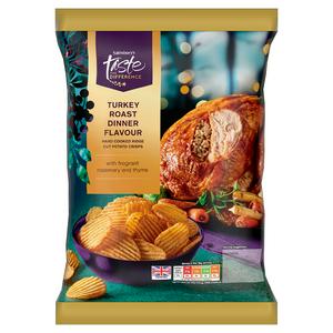 Sainsbury's 150g Turkey Roast Dinner Flavour Hand Cooked Ridge Cut Potato Crisps, Taste the Difference