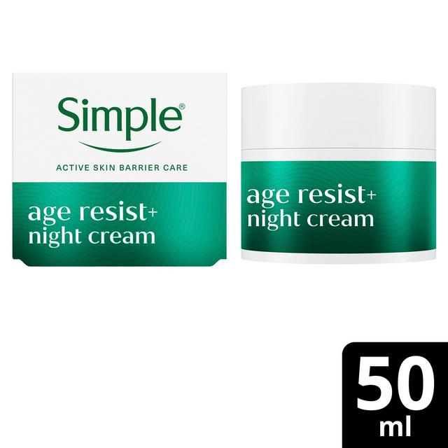 Simple Facial Moisturiser Age Resist+ Night 50ml - gallery image 1
