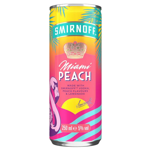 Smirnoff Miami Peach & Lemonade Ready to Drink 5% Vol 250ml - gallery image 1