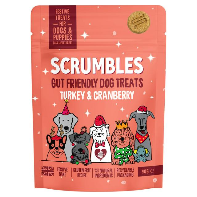 Scrumbles 90g Turkey & Cranberry Gut Friendly Dog Treats - gallery image 1
