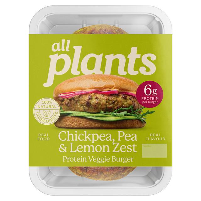 Plants Chickpea, Pea & Lemon Zest Protein Veggie Burger 180g - gallery image 1
