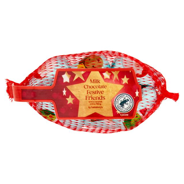 Sainsbury's 72g Milk Chocolate Festive Friends with a Caramel Crème Filling - gallery image 1