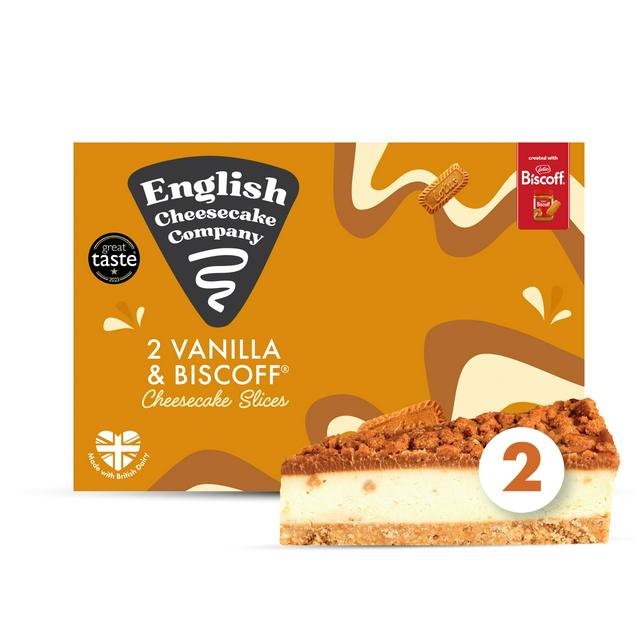 English Cheesecake Company Vanilla & Biscoff Cheesecake Slices x2 180g - gallery image 1