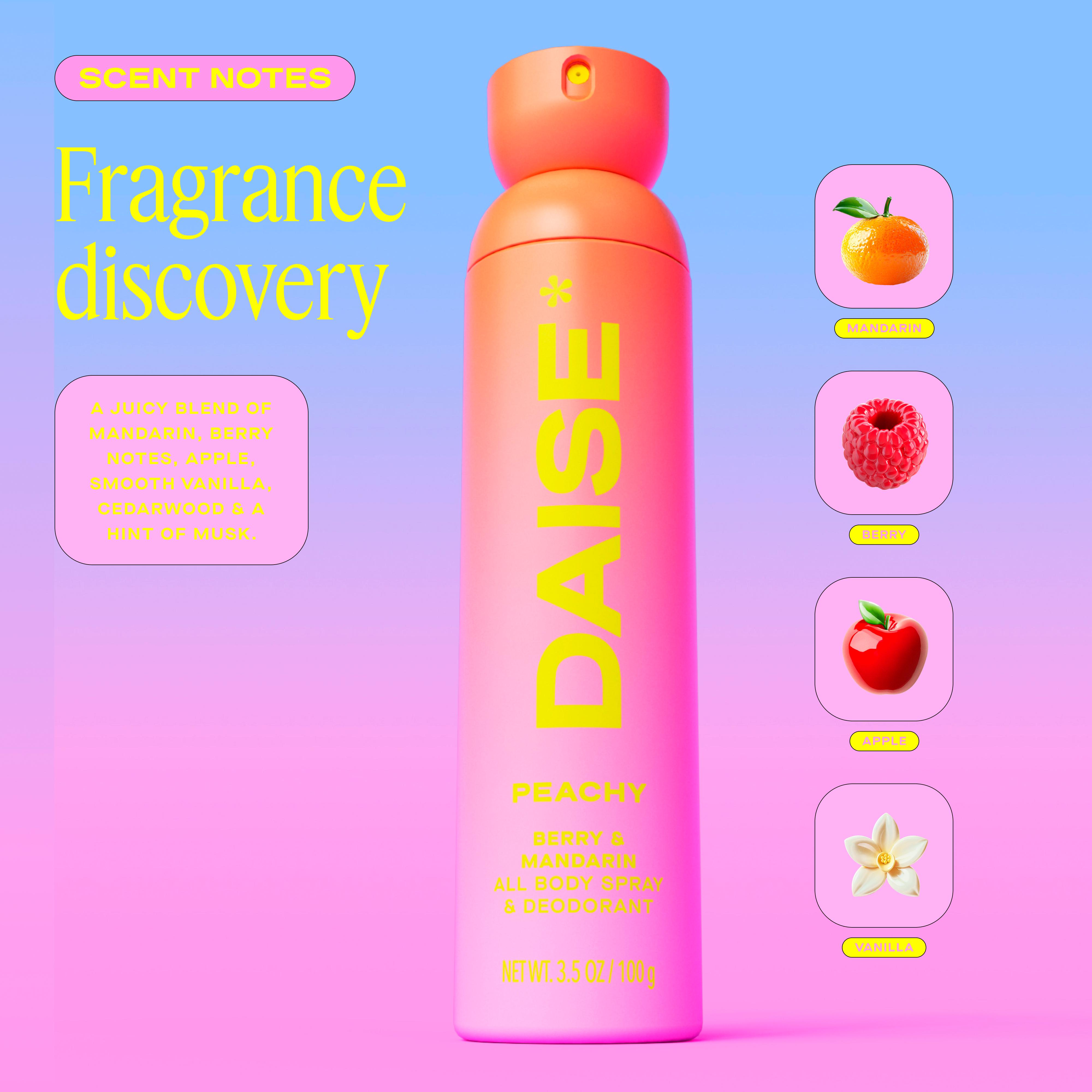 DAISE BERRY & MANDARIN ALL BODY SPRAY & DEODORANT PEACHY 120ML thumbnail 6