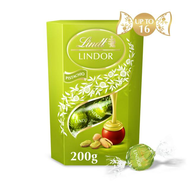 Lindt Lindor Pistachio Milk Chocolate Truffles Box 200g - gallery image 1