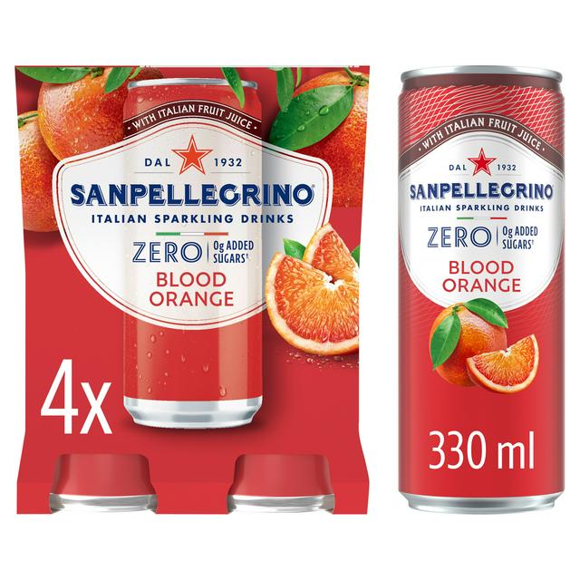 San Pellegrino Zero Blood Orange 4 x 330ml