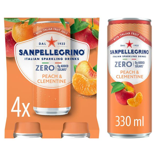San Pellegrino Zero Peach & Clementine 4 x 330ml