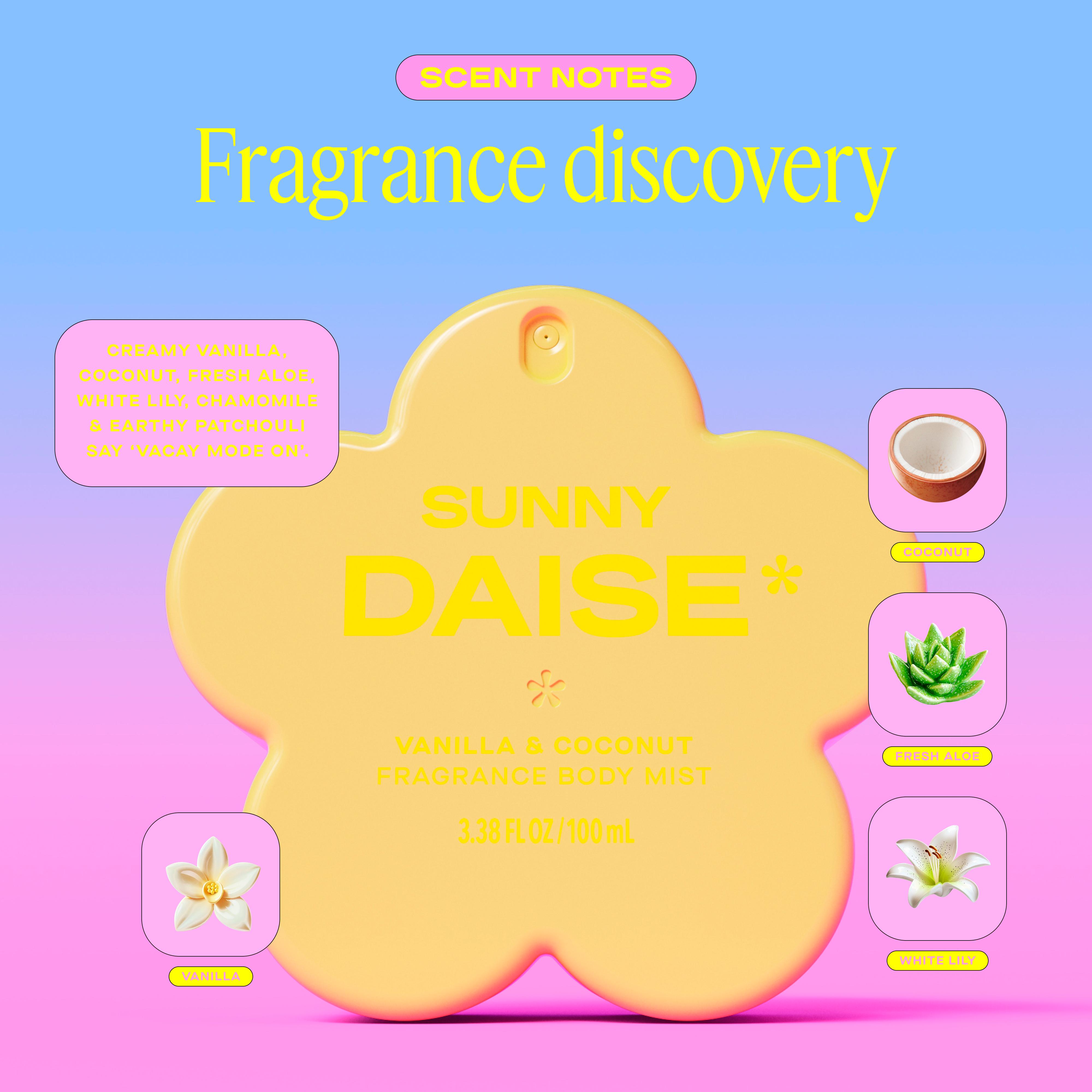 DAISE FRAGRANCE BODY MIST SUNNY VANILLA & COCONUT 100ML thumbnail 6