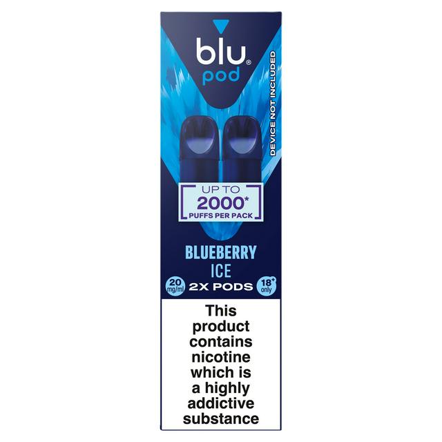 blu Pod Blueberry Ice Vape Pods 20mg/ml | Sainsbury's