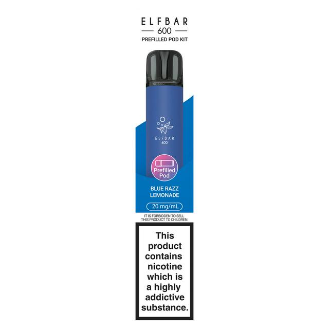 Elfbar 600 Prefilled Pod Kit Blue Razz Lemonade 20mg/ml | Sainsbury's
