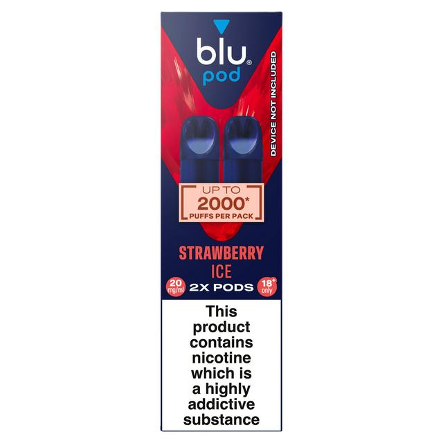 blu Pod Strawberry Ice Vape Pods 20mg/ml | Sainsbury's blu Pod Strawberry Ice Vape Pods 20mg/ml | Sainsbury's