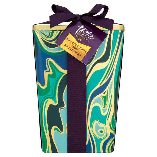 Sainsbury's Mini Chocolate Chip Shortbread Gift Tin, Taste the Difference 250g - gallery image 1