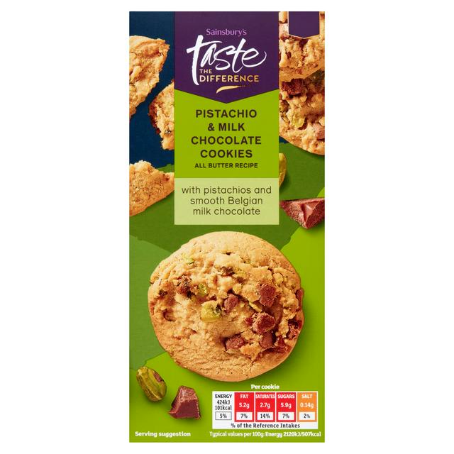 Taste the Difference Sainsbury's Pistachio & Milk Chocolate Cookies, Taste the Difference 200g