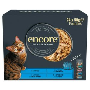 Encore Fish Selection in Jelly Pouches Cat Food 24 x 50g - video