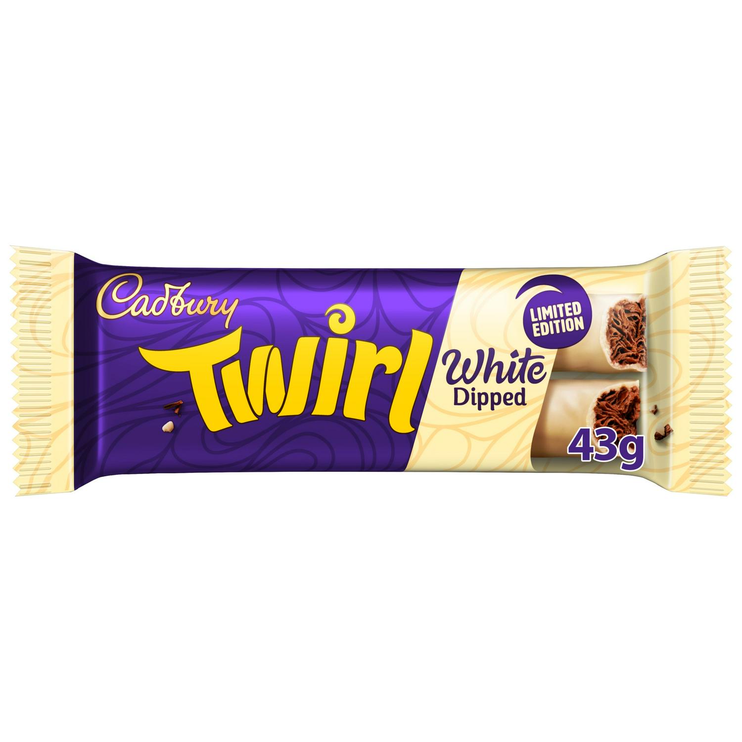 Cadbury Twirl White Dipped Chocolate Bar 43g