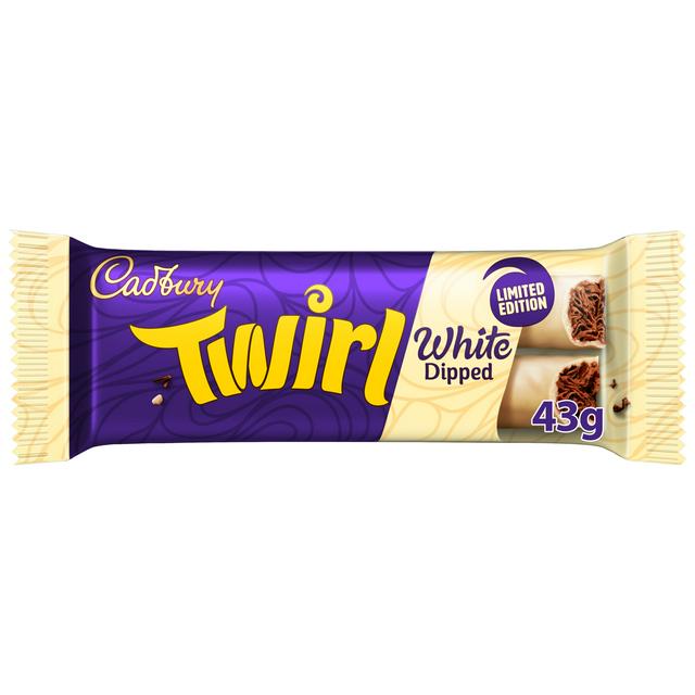 Cadbury Twirl White Dipped Chocolate Bar 43g - gallery image 1