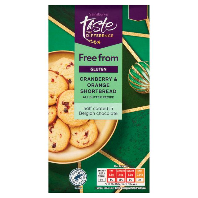 Sainsbury's Cranberry & Orange Shortbread, Taste the Difference 150g - gallery image 1