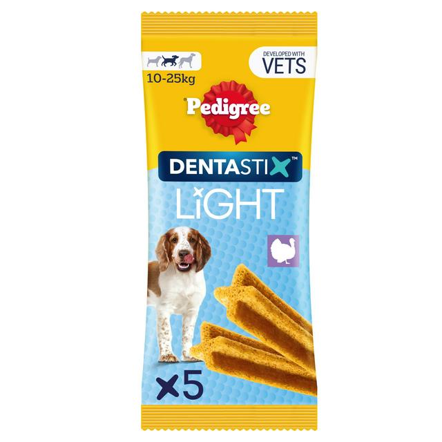 Pedigree Dentastix Light Sticks Dental Chews Medium Dog Treats x5