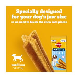 Pedigree Dentastix Light Sticks Dental Chews Medium Dog Treats x5 - gallery image 3