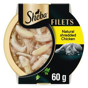 Sheba Fillets Adult Cat Food Tray with Chicken in Gravy 60g
