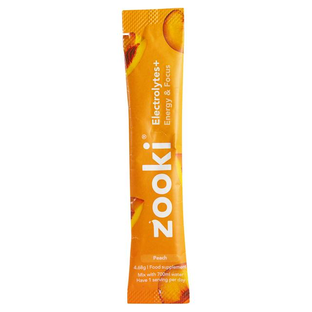 Zooki Electrolytes + Energy & Focus Food Supplement Peach 4.62g - gallery image 1