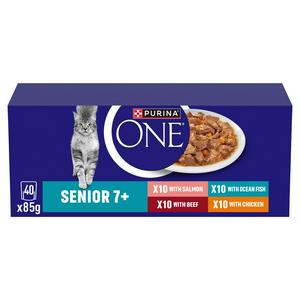 Senior 7+ Mini Fillets Mixed Selection Wet Cat Food 40x85g