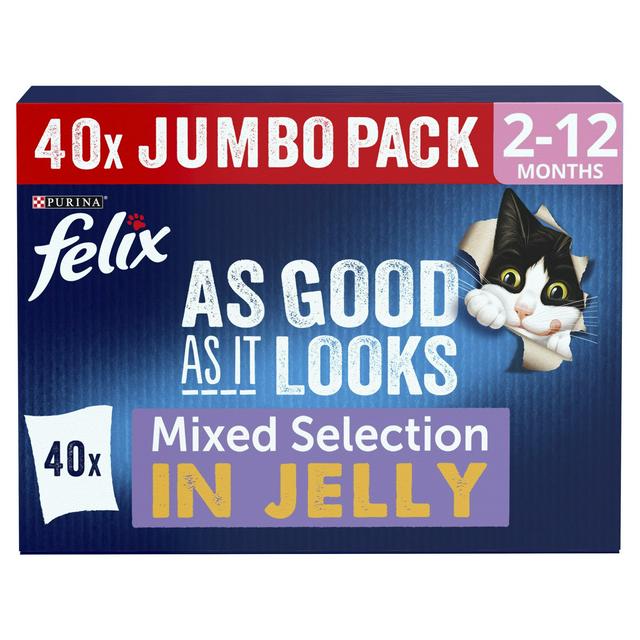 Felix As Good As It Looks Kitten Mixed Selection in Jelly Cat Food 40 x 85g - gallery image 1