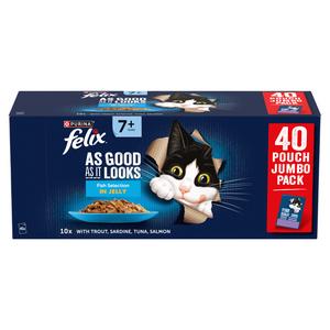 Felix As Good As it Looks Senior 7+ Fish Selection in Jelly Cat Food 40 x 85g - gallery image 2