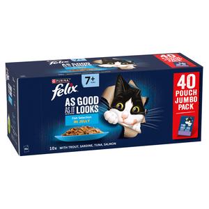 Felix As Good As it Looks Senior 7+ Fish Selection in Jelly Cat Food 40 x 85g - gallery image 3