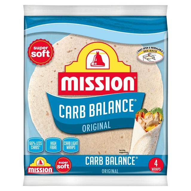 Mission 4 x Carb Balance Original Tortilla Wraps 200g - gallery image 1