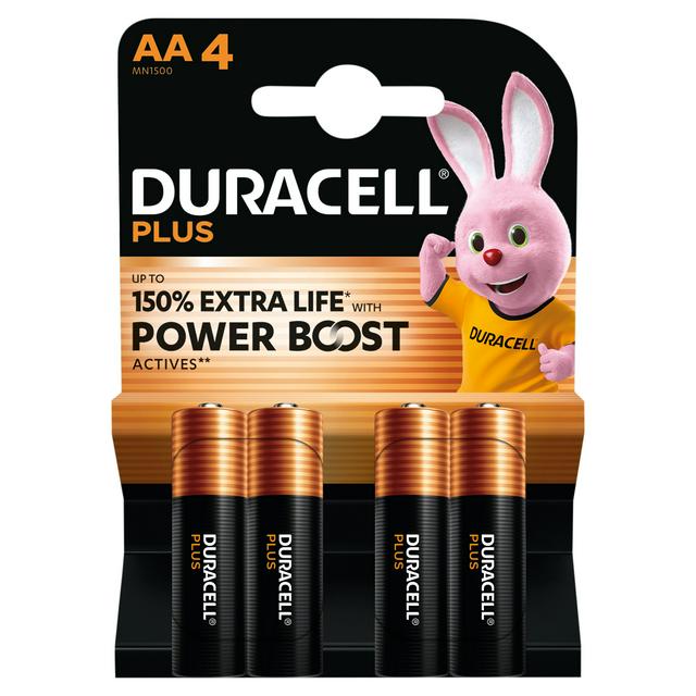 Duracell Pack of 4 Powerboost Plus AA Batteries - gallery image 1