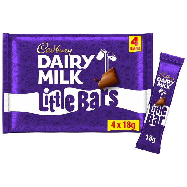 Cadbury Dairy Milk Little Bars Chocolate Bars Multipack 4 x 18g - gallery image 1