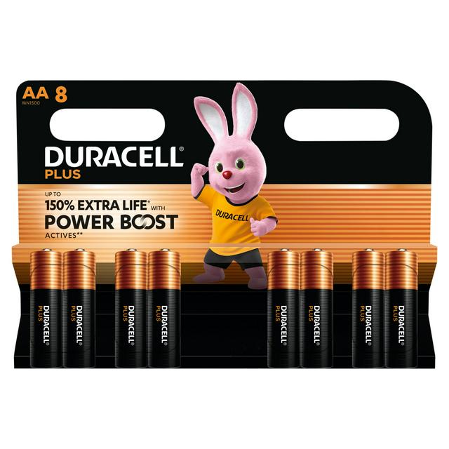Duracell Pack of 8 Powerboost Plus AA Batteries
