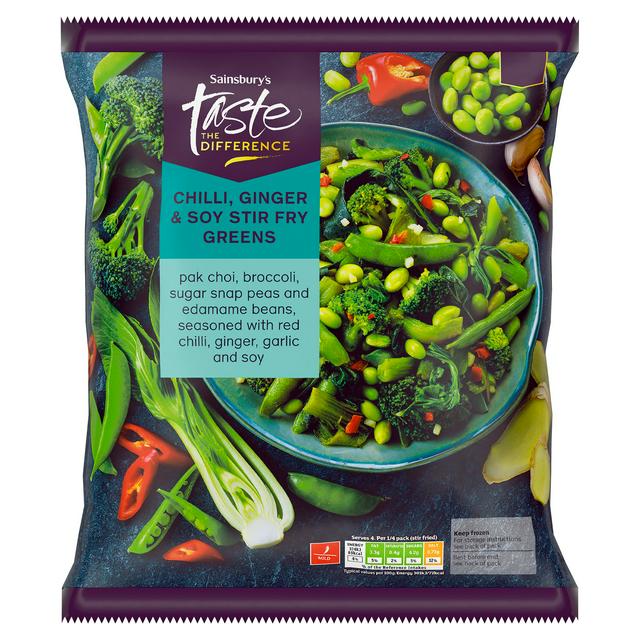 Taste the Difference Sainsbury's Chilli, Ginger & Soy Stir Fry Greens, Taste the Difference 600g