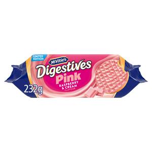 McVitie's Digestive Pink Raspberry & Cream Flavour, Limited Edition 232g