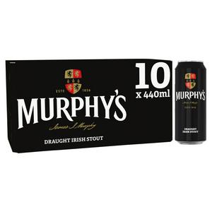 Murphy's 10 x 440ml Draught Irish Stout 4% ABV Multipack Beer Cans