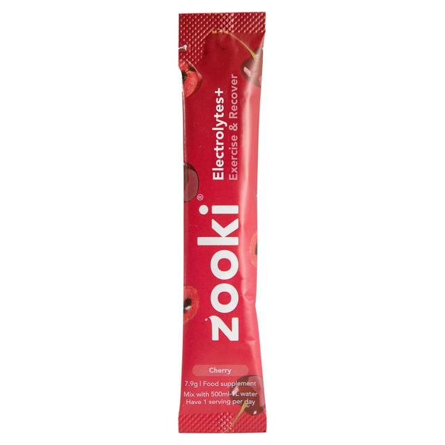 Zooki Electrolytes + Exercise & Recover Food Supplement Cherry 7.35g - gallery image 1