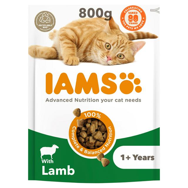 Iams with Lamb 1+ Years Cat Food 800g