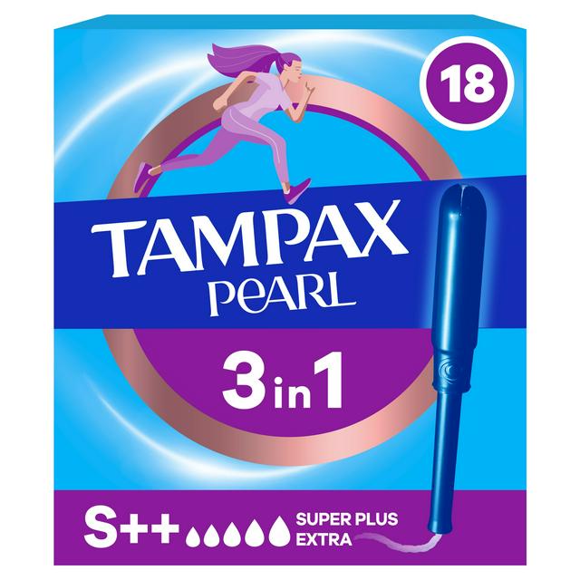 Tampax Pearl 18 x Super Plus Extra Tampons with Applicator - gallery image 1