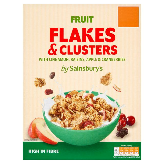 Sainsbury's Fruit Flakes & Clusters with Cinnamon, Raisins, Apple & Cranberries 500g - gallery image 1
