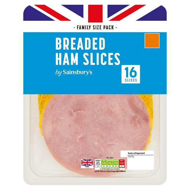 Sainsburys Sainsbury's Breaded Ham Slices x16 400g