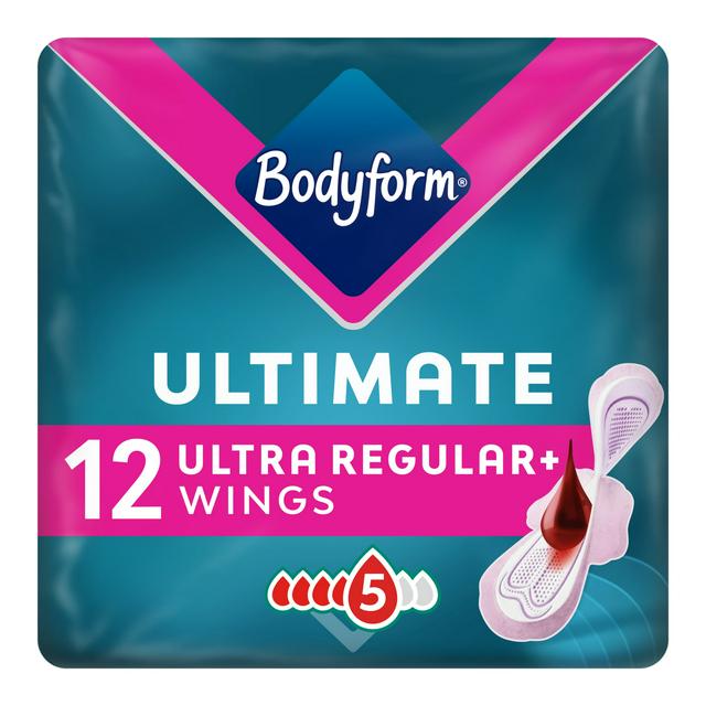 Bodyform Ultimate Ultra Regular Sanitary Towels Wings x12 - gallery image 1